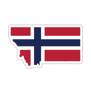 Montana Norwegian Flag Sticker