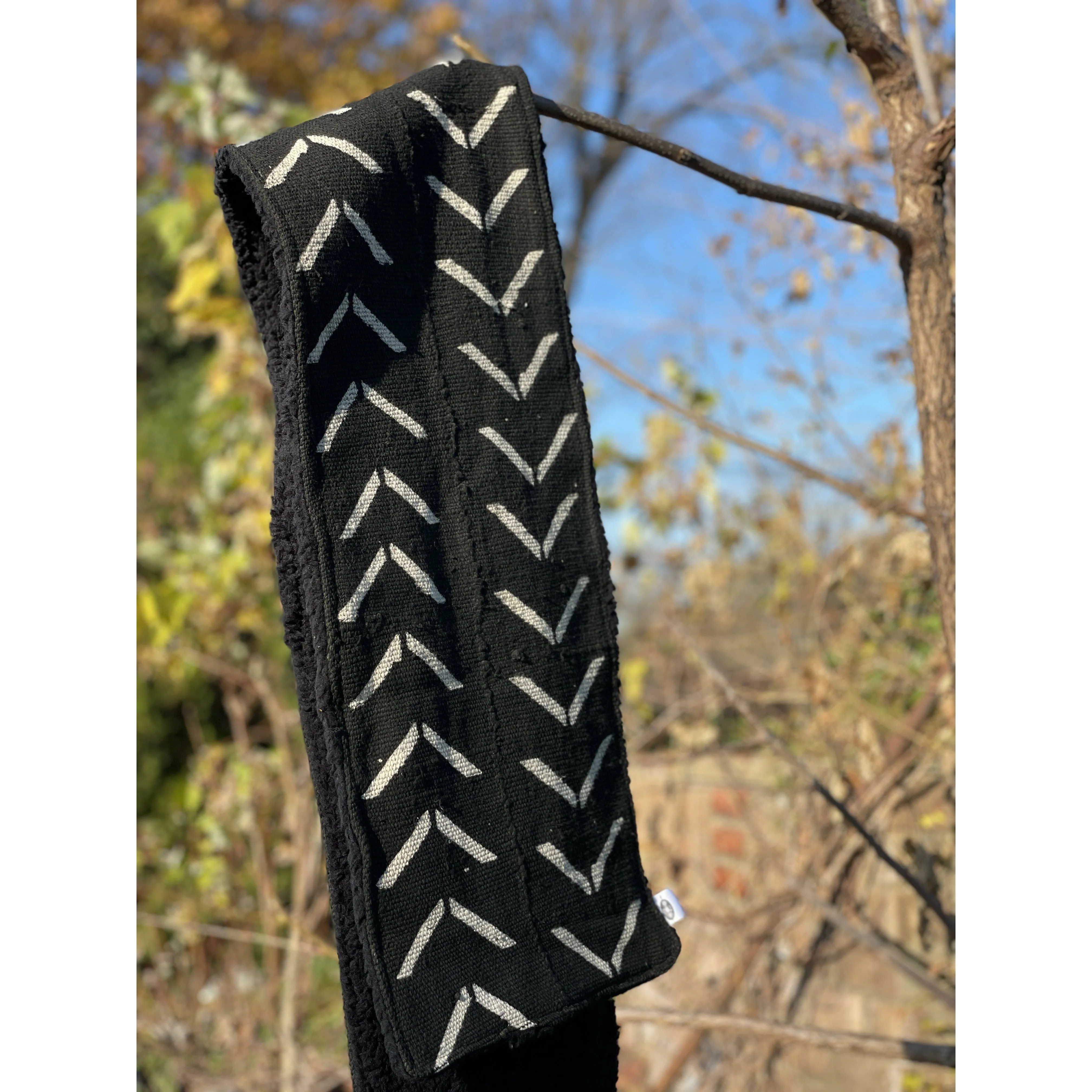 Nambili 'Isabis' Mud Cloth Scarf - Black on White