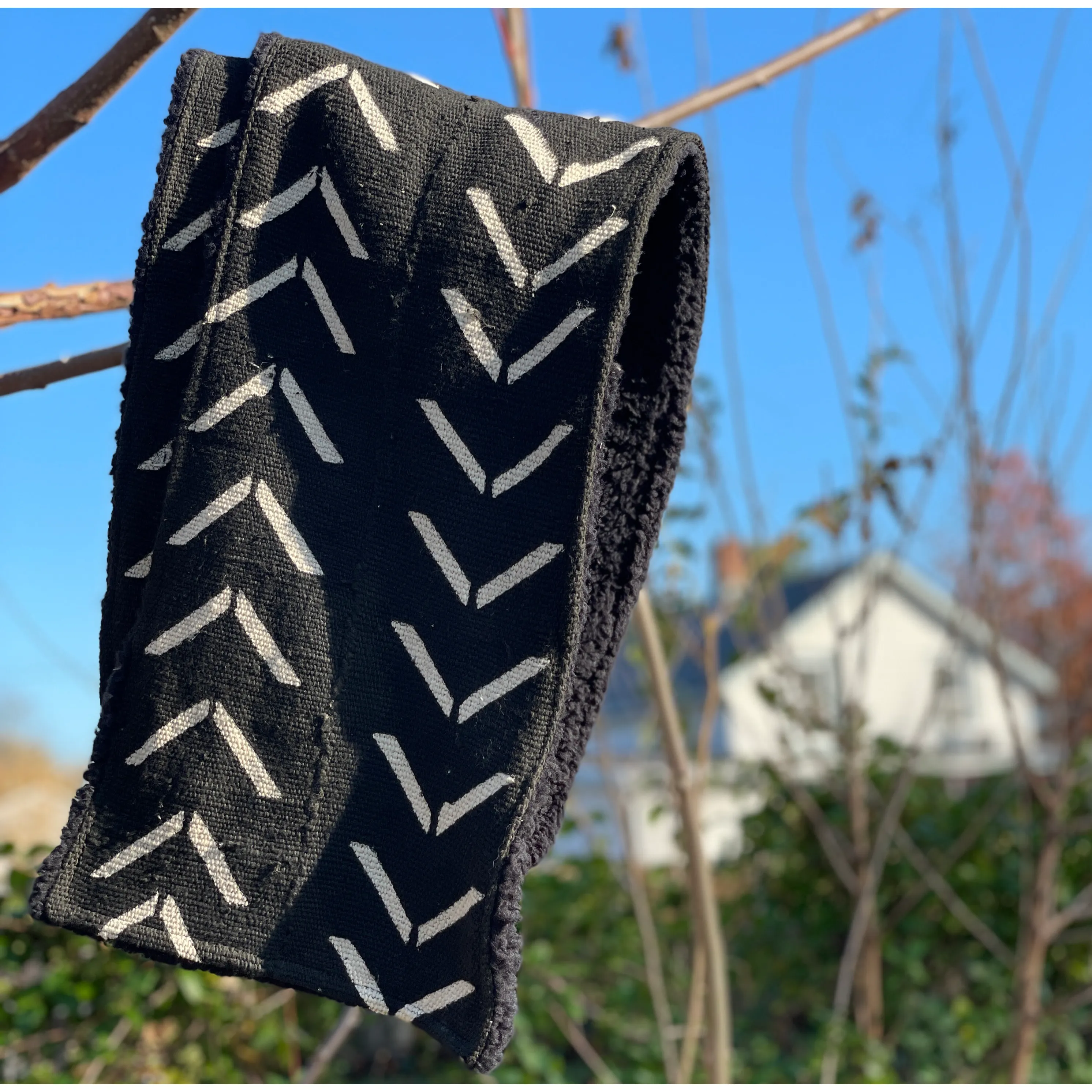 Nambili 'Isabis' Mud Cloth Scarf - Black on White