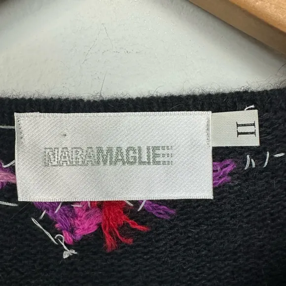 Nara Maggie Silk Wool Angora Embroidered Beaded Cardigan