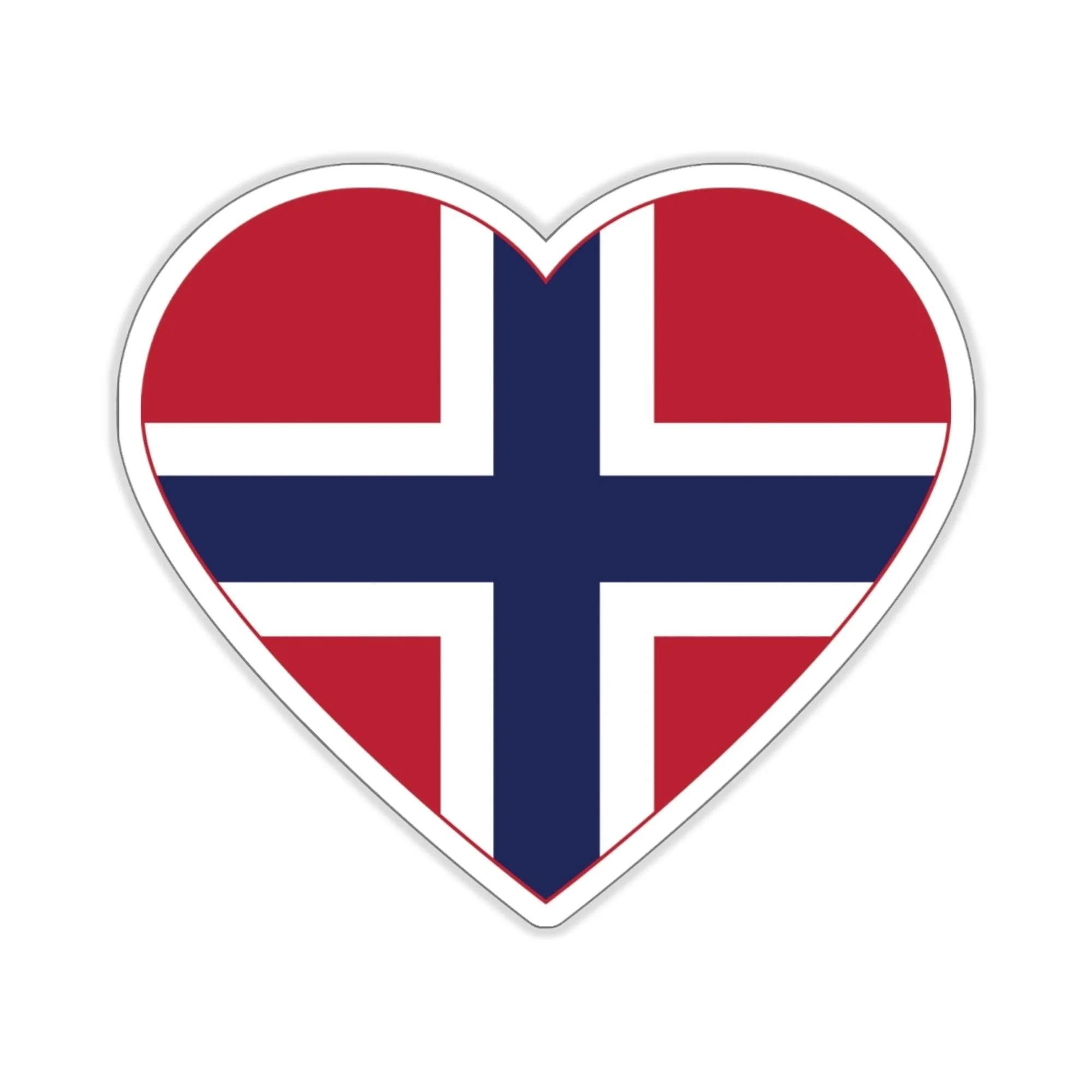 Norwegian Flag Heart Sticker