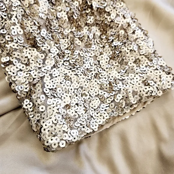 NWT Chico's Travelers Sequined Open Front Cardigan Jacket in Champagne L/12
