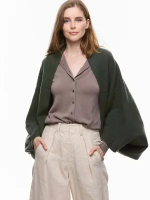 Olive Green Wearable Cashmere Wrap