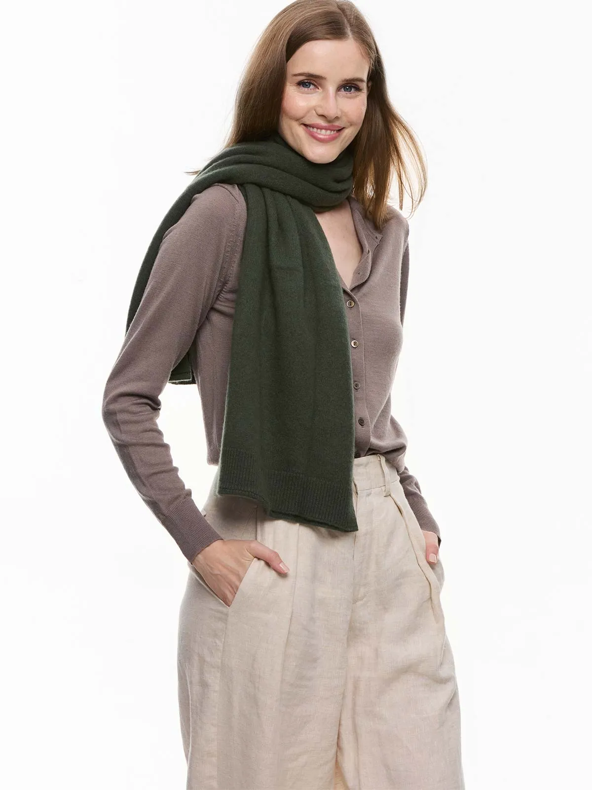 Olive Green Wearable Cashmere Wrap