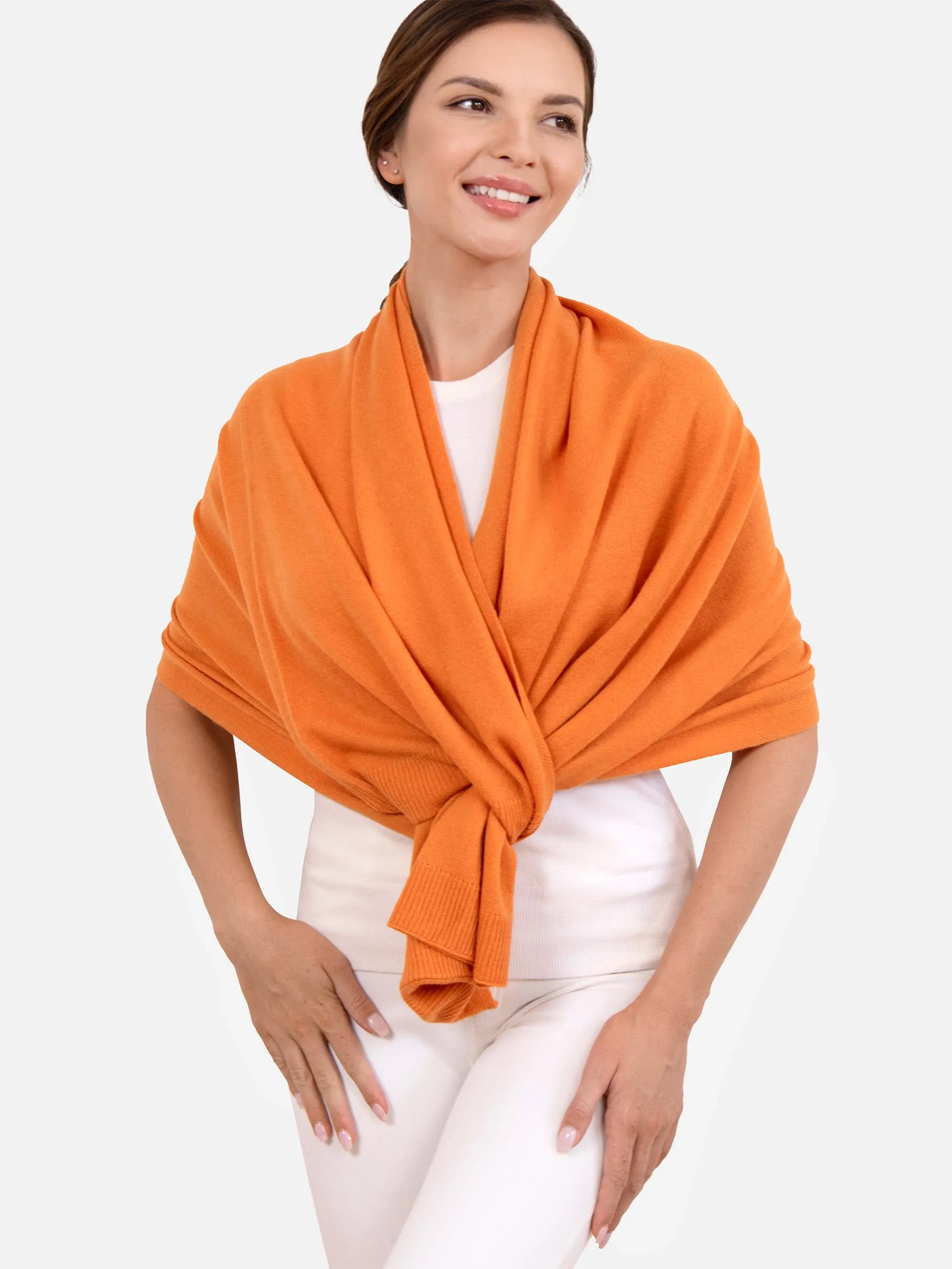 Orange Wearable Cashmere Wrap