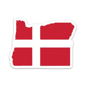 Oregon Danish Flag Sticker