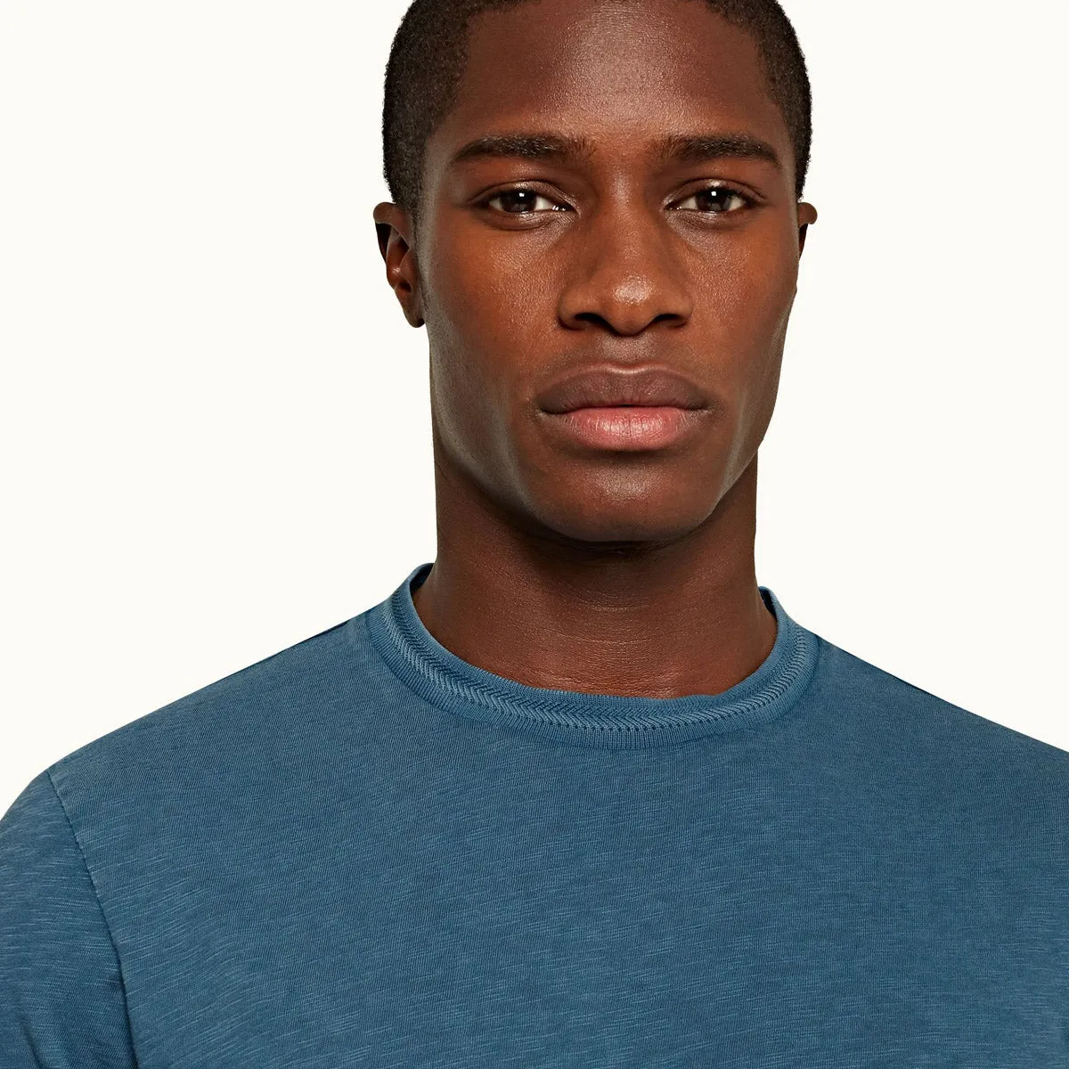 Orlebar Brown - Sammy GD Garment Dyed T-Shirt in Blue Slate