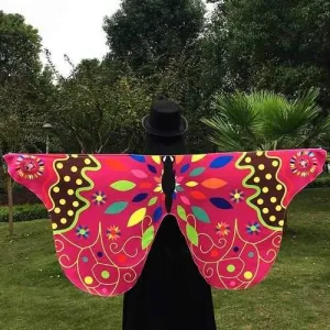 Outdoor Ethnic Colorful Butterfly Wing Scarf - Rose Madder
