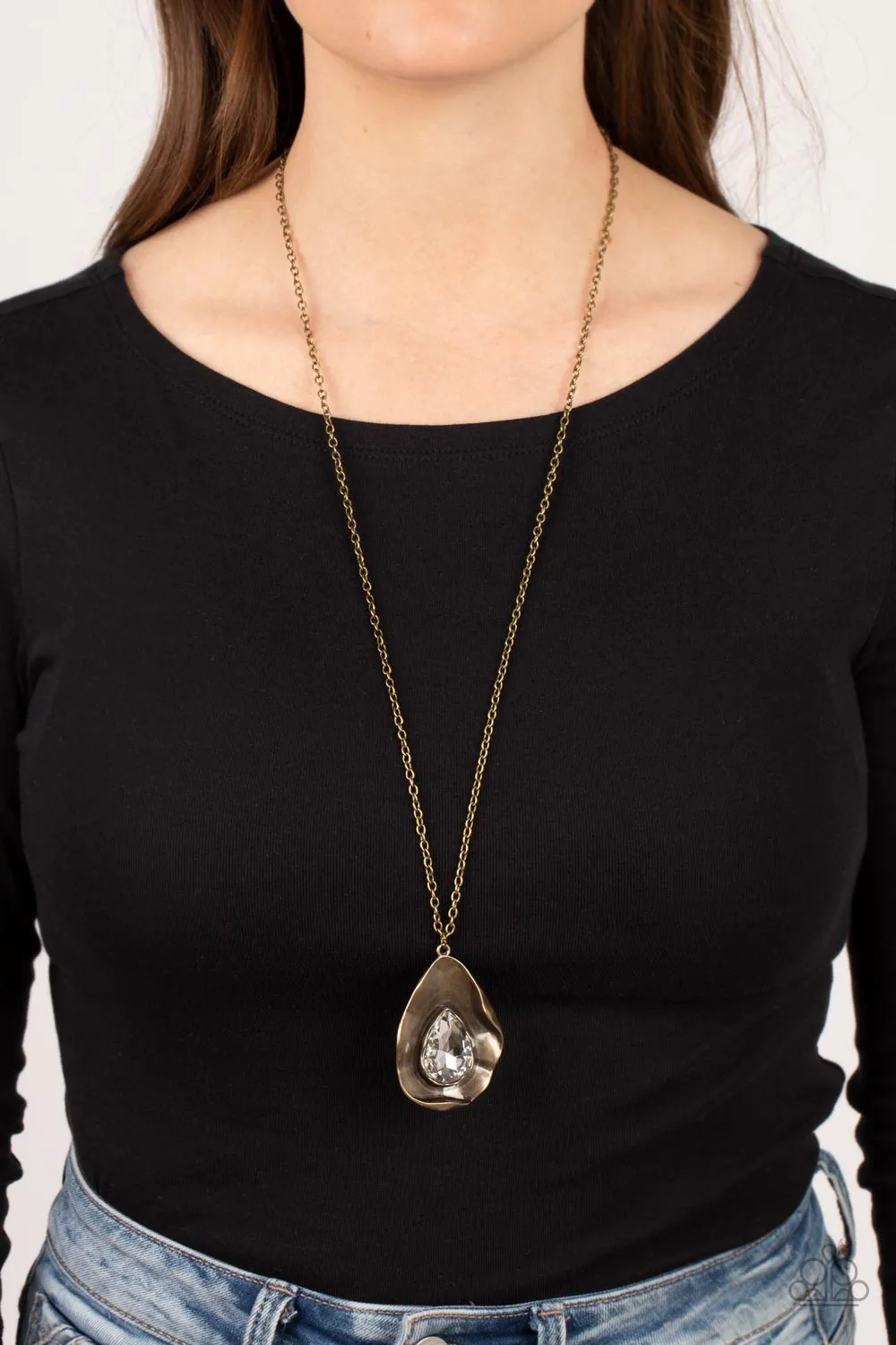 Paparazzi Surrealist Sparkle Necklace Brass