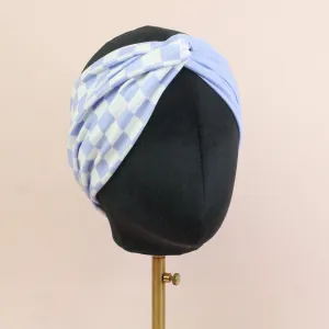 Periwinkle Checkered Twist Headband