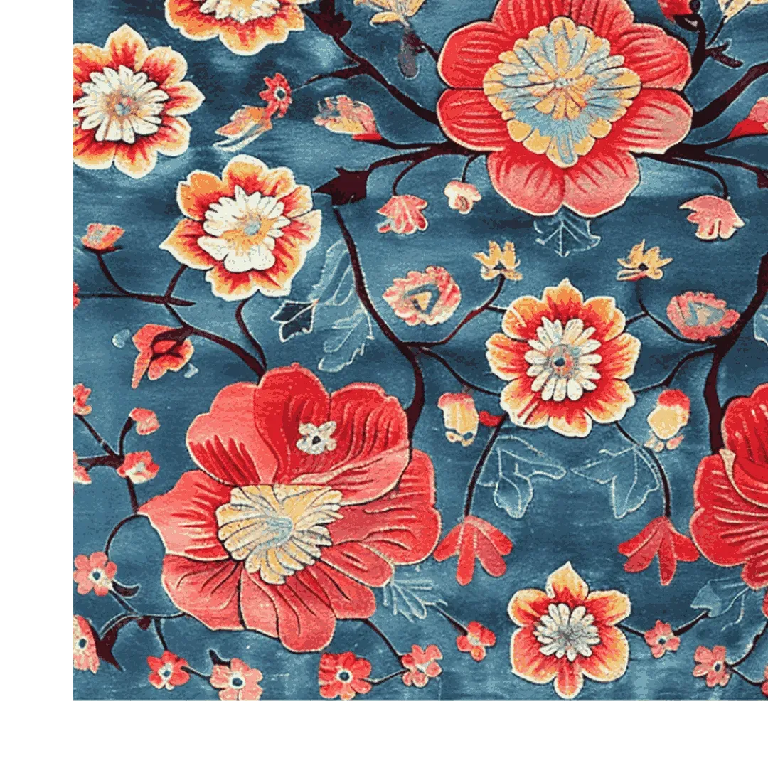 Petals of Flame Hand Tufted Rug