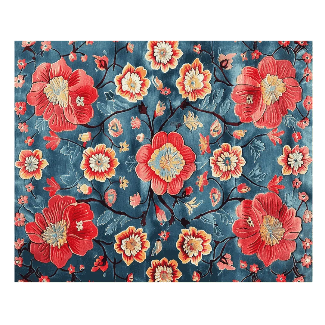 Petals of Flame Hand Tufted Rug
