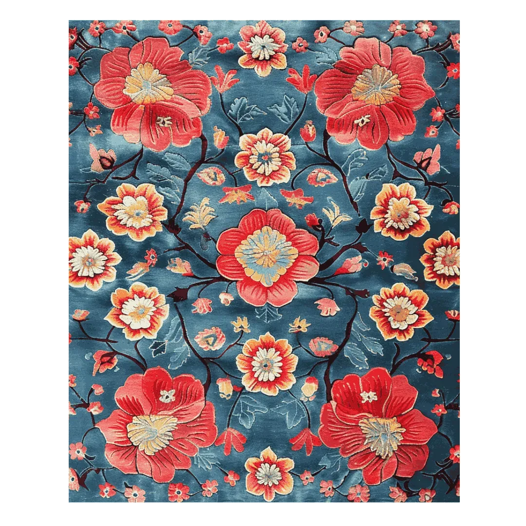 Petals of Flame Hand Tufted Rug