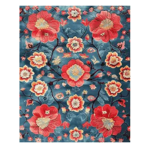 Petals of Flame Hand Tufted Rug