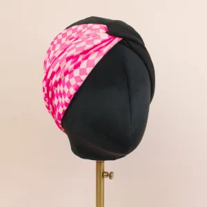 Pink Checkered Twist Headband