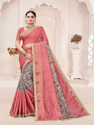 Pink Soft Silk saree