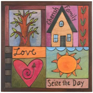 Quilt Style Plaque by Sticks, PLQ001-D75231