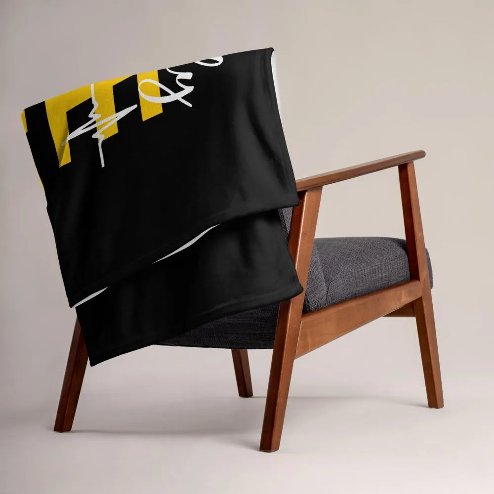 "Unapologetically Dope Black Physician" Throw Blanket (Black)