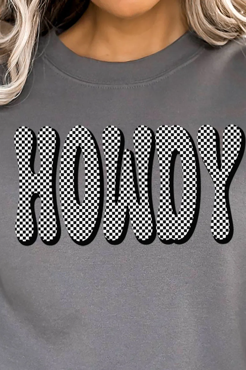 Retro Checkered Howdy Unisex NuBlend Crew Sweatshirt