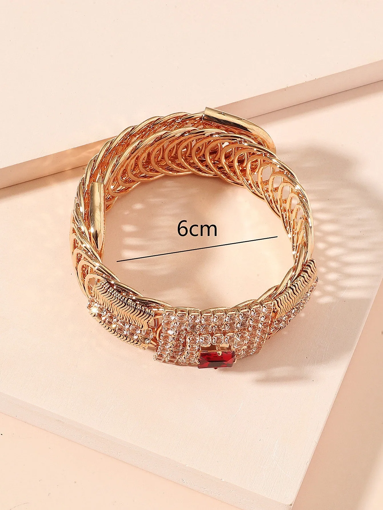 Rhinestone Geo Decor Bracelet -  Multicolor