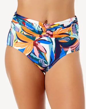 Riviera Floral Shirred High Waist Bikini Bottom