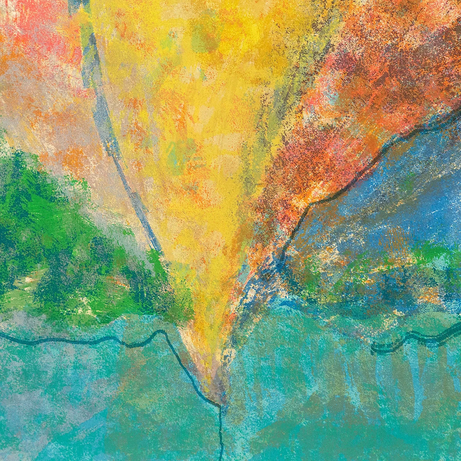 SAM GILLIAM "FOUR 200" LITHOGRAPH, 1976