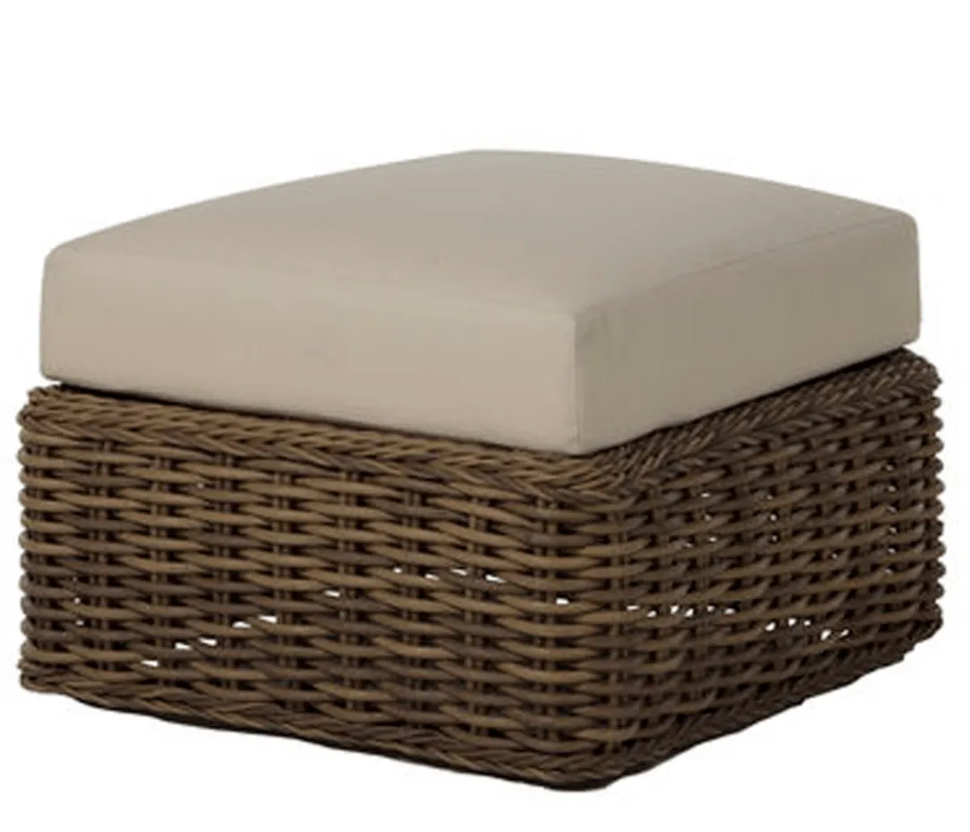 Sarasota Outdoor Wicker Ottoman - Raffia