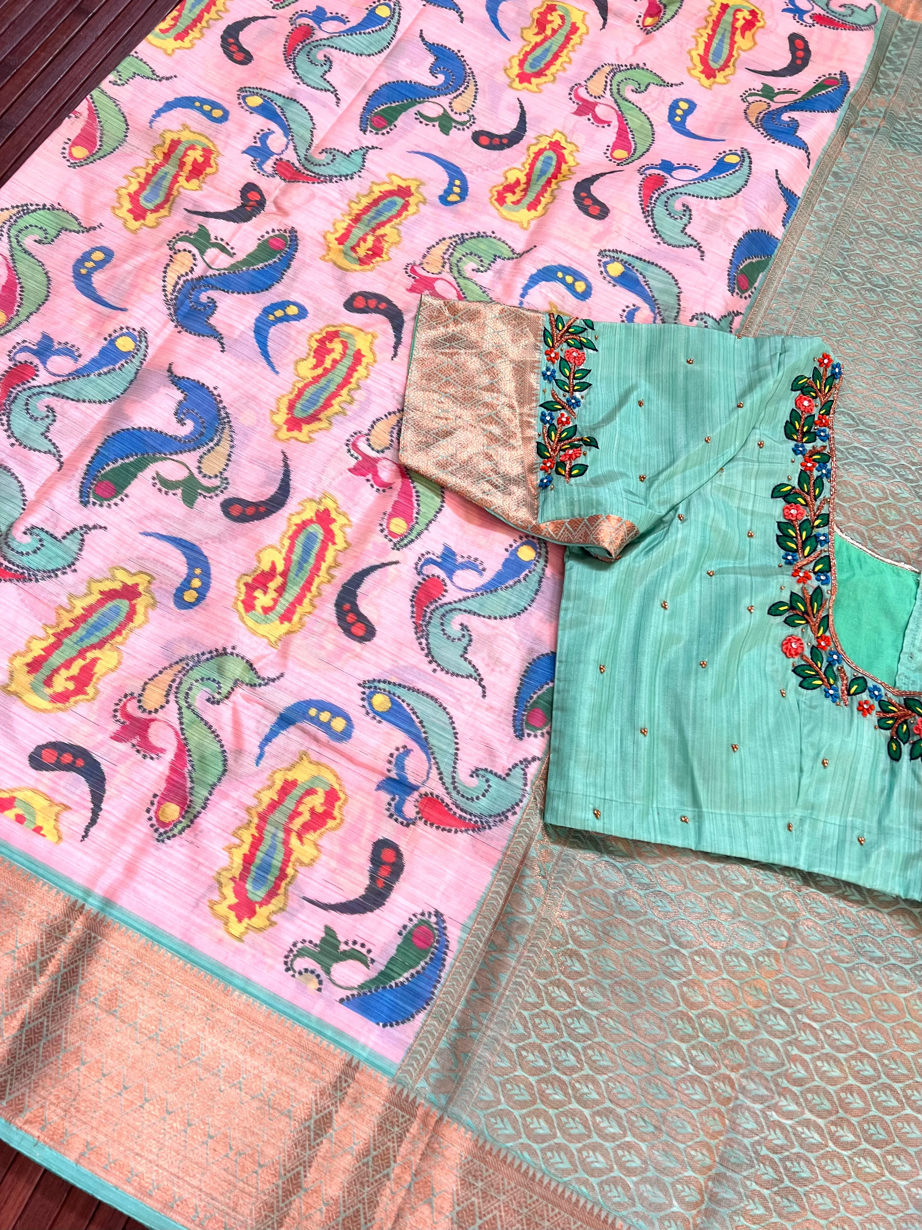 Semi Kanchipattu Soft Silk Digital Print Saree