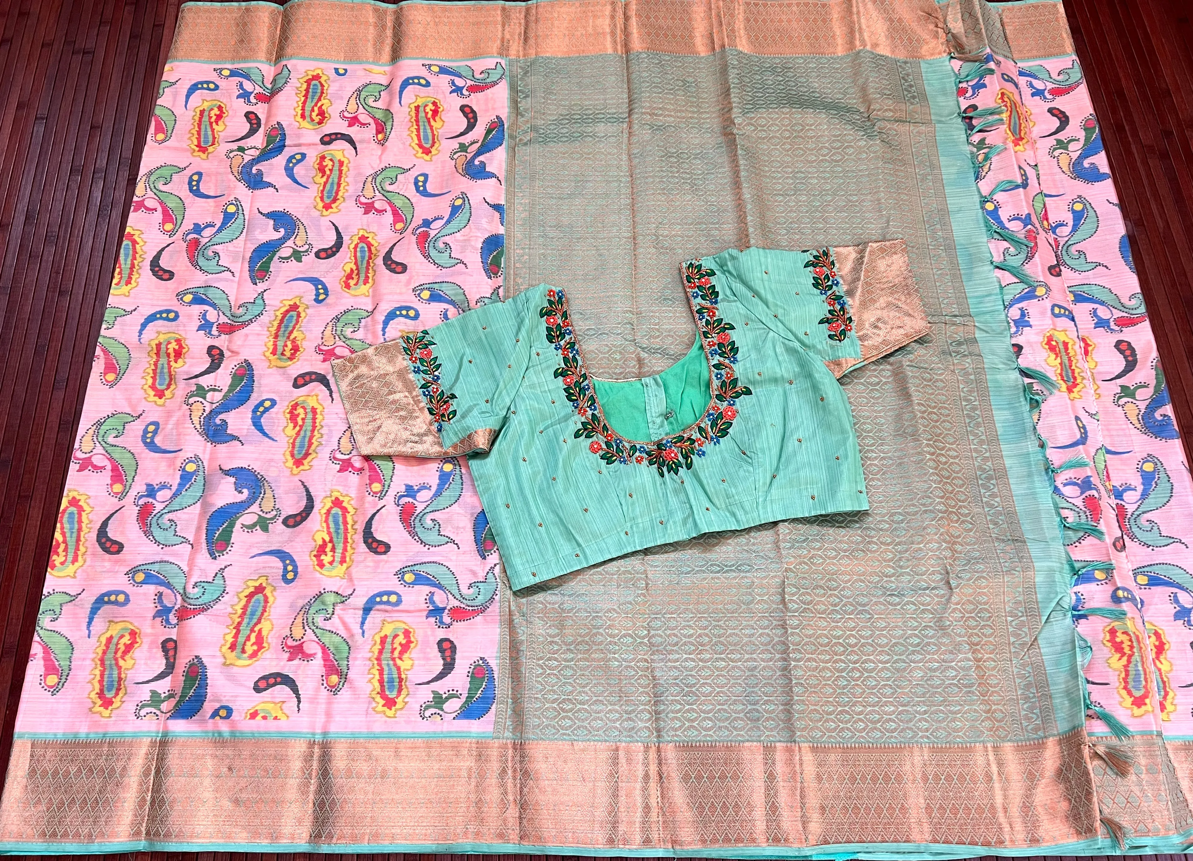 Semi Kanchipattu Soft Silk Digital Print Saree