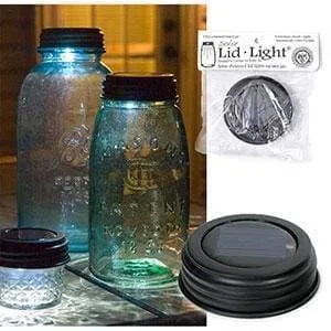 Set of 4 Rustic Brown Solar Lid Lights for That Farmhouse Charm
