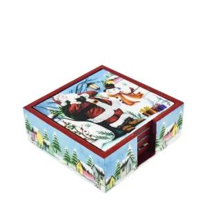 Set of 4 Wooden Printed Square Coasters (Revive Collection) - 25000-B
