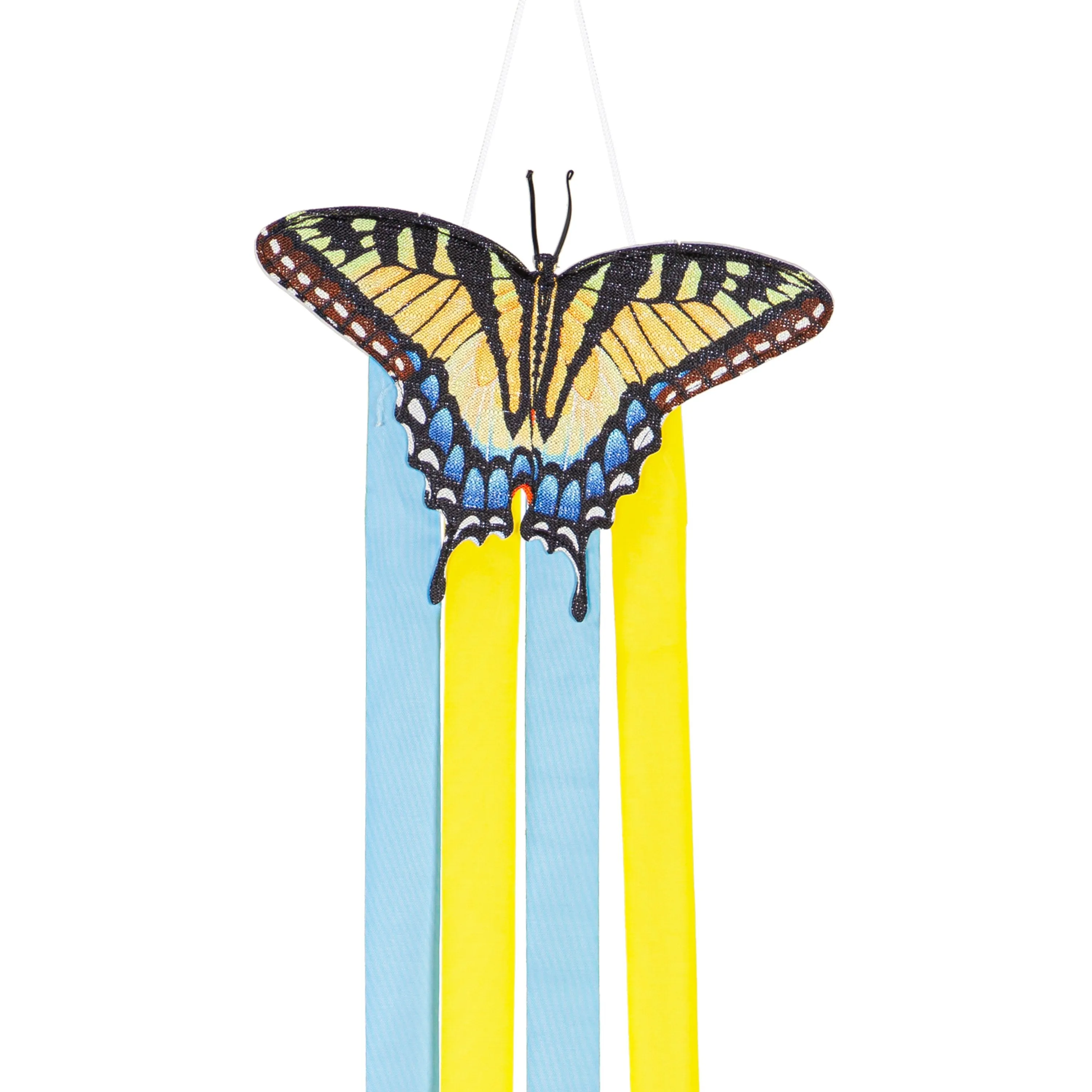 Shaped Fabric Butterfly Wind Spinner, 2 Asst: Monarch/Swallowtail,45594