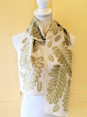 Silk Habotai Eco-Printed Scarf