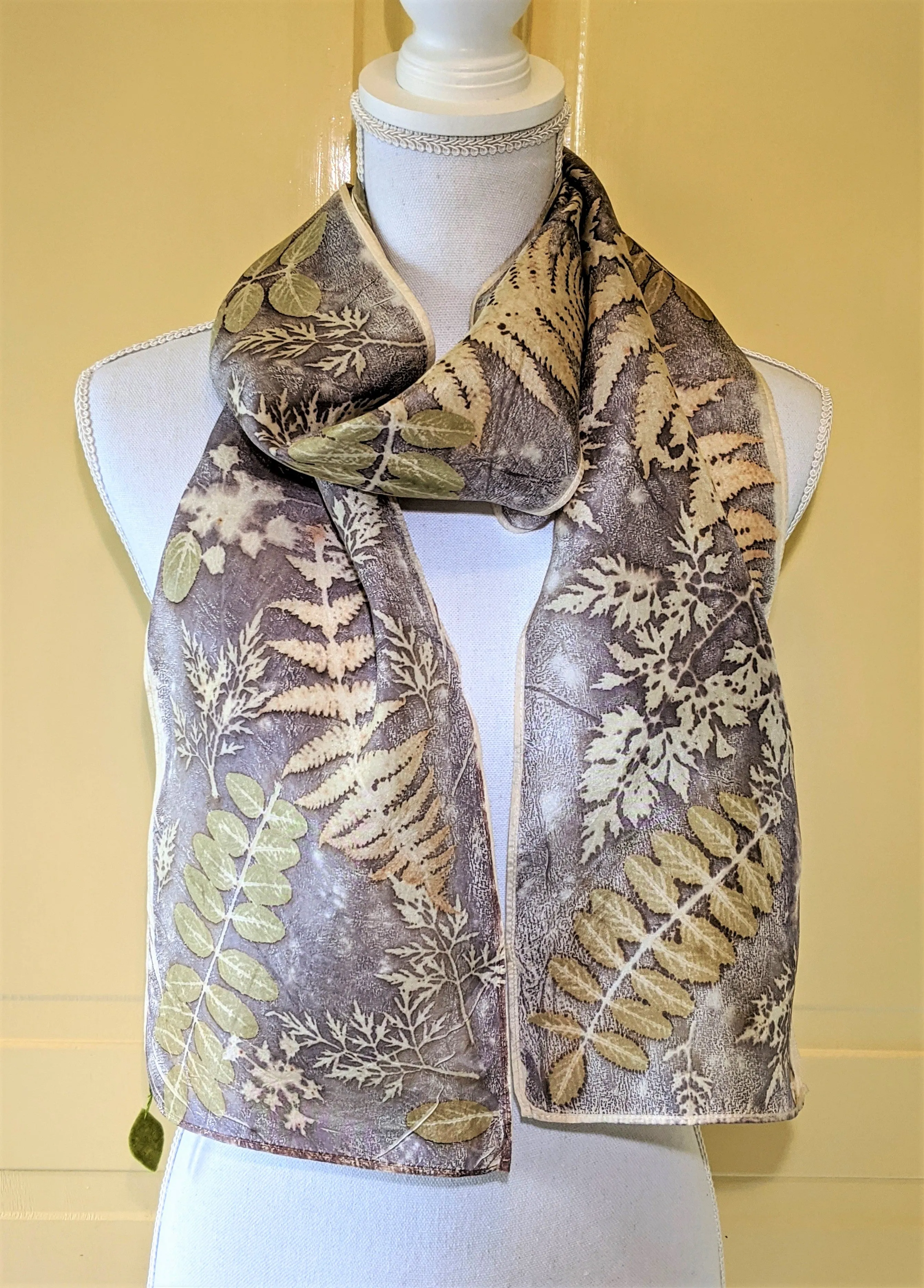 Silk Habotai Eco-Printed Scarf