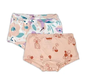 Silkberry Girls 2pack Bamboo Boxer Briefs Hummingbird Mix