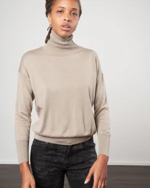 silk/cashmere turtleneck - mocha