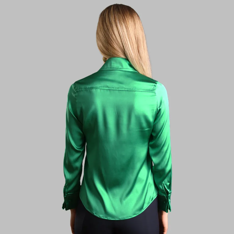 Soft Collar Blouse - Green