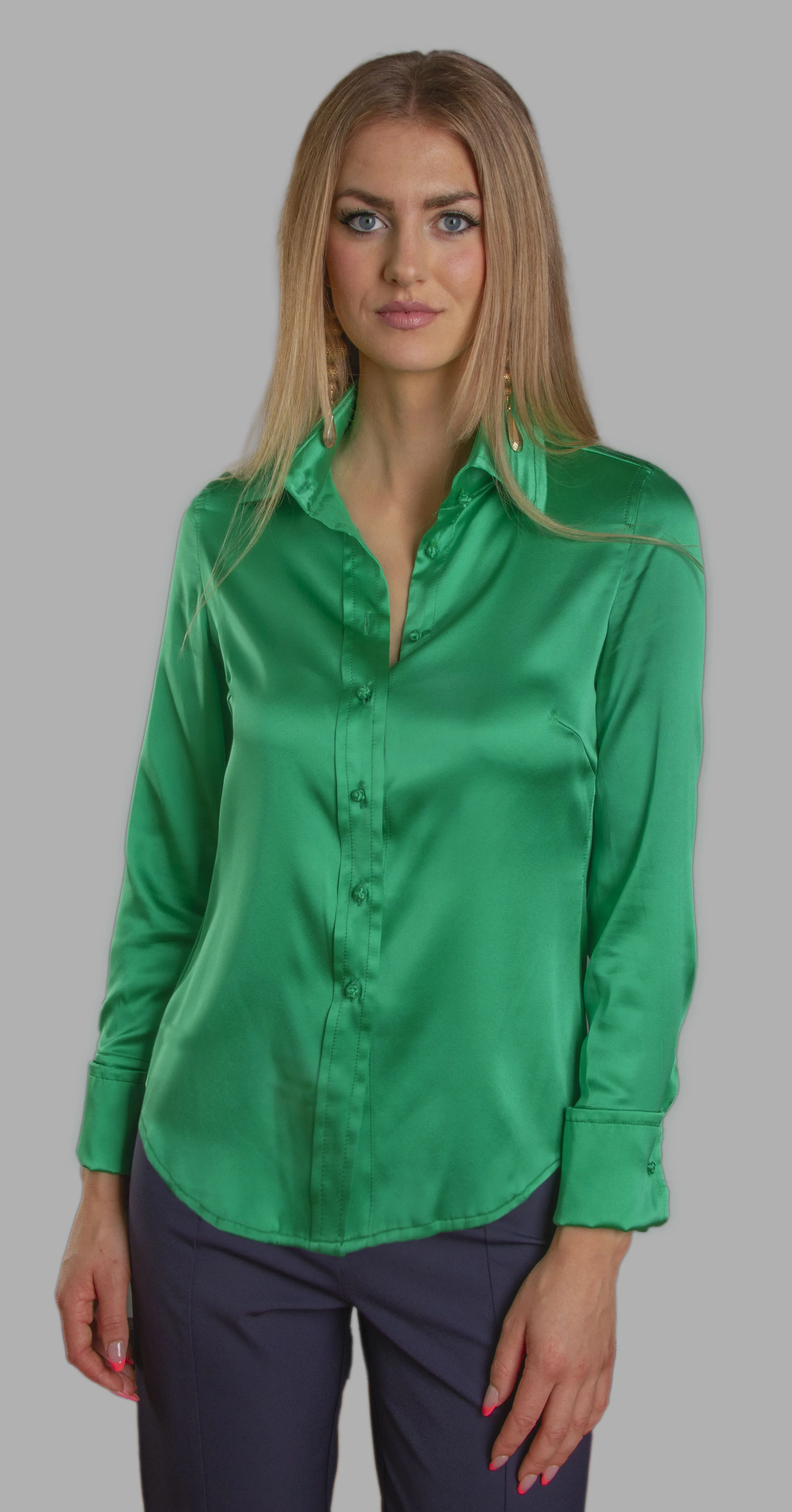Soft Collar Blouse - Green