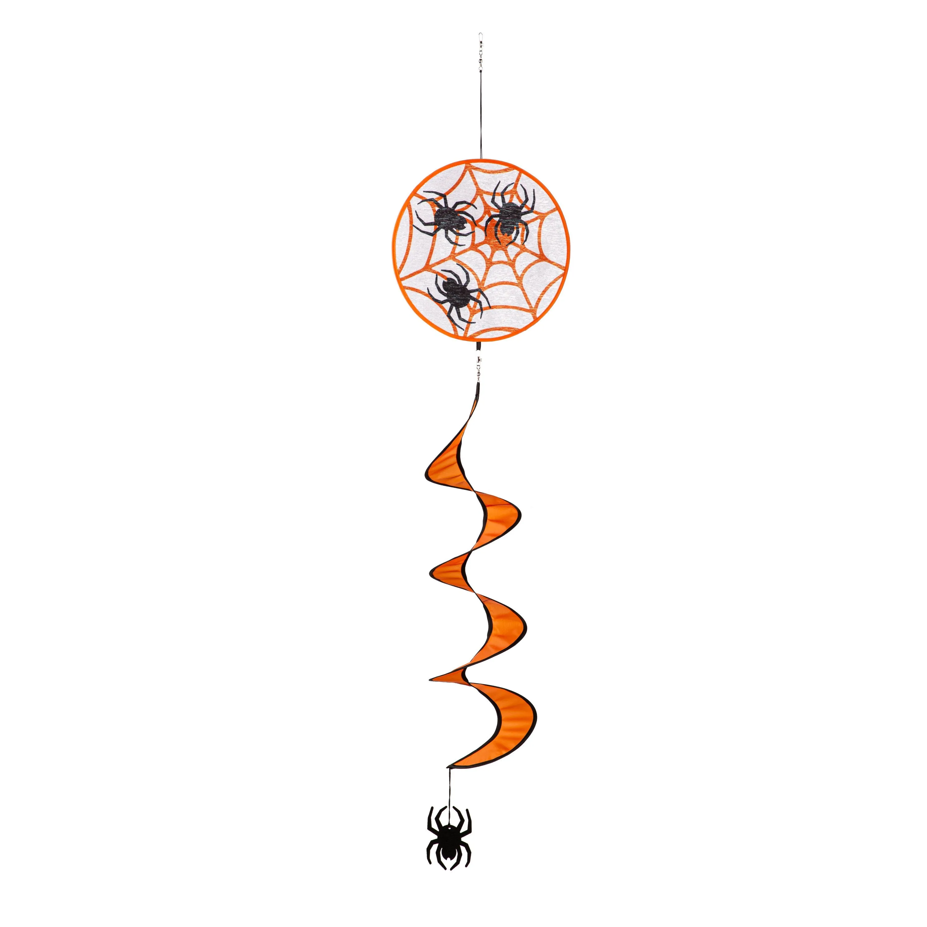 Spider Web and Spiders Fabric Wind Spinner,45634
