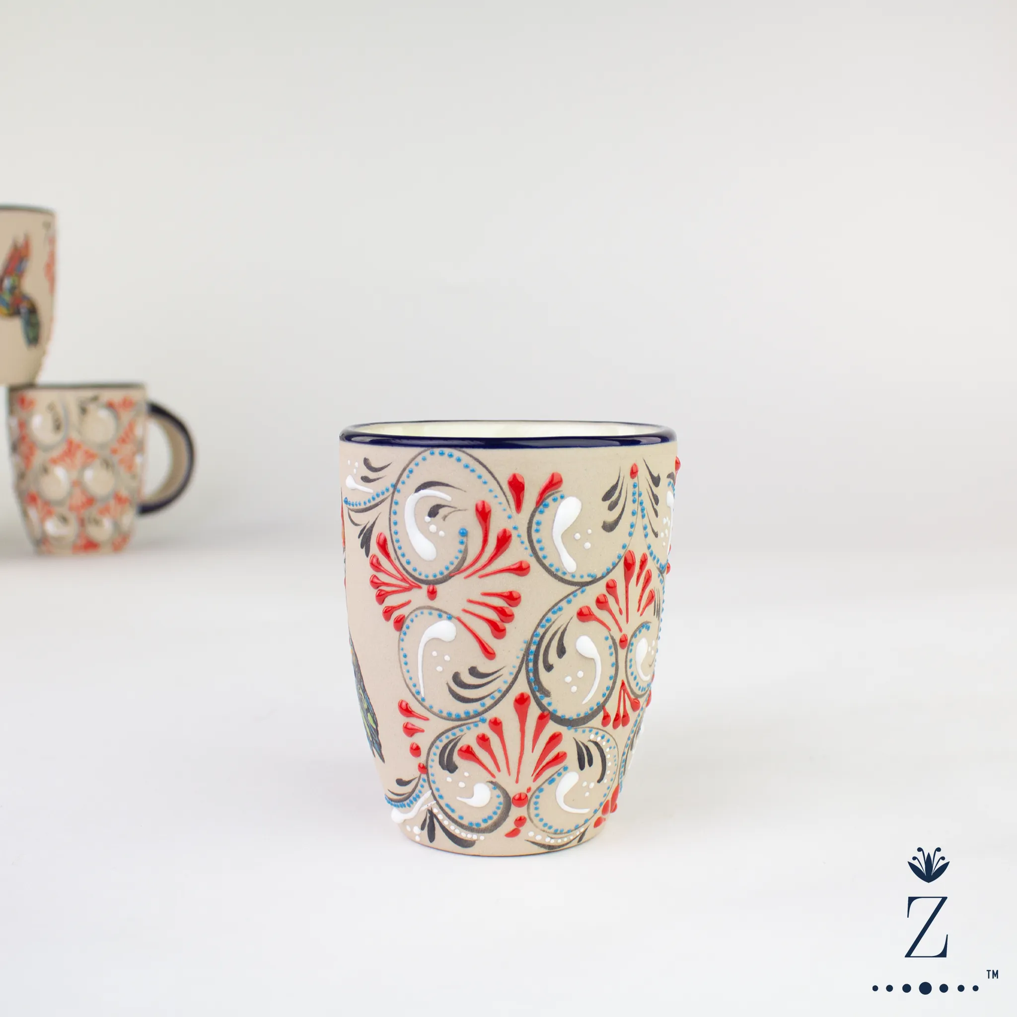 Stoneware Mugs 12oz | Colibri Hand Painted Pattern