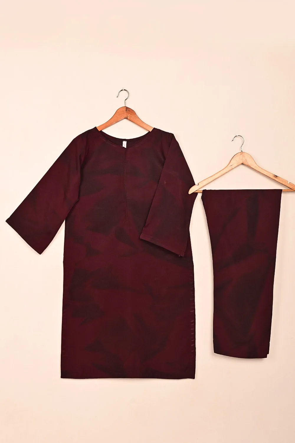 STP-206A-Maroon - 2Pc Ready to Wear Spray Contoured Co-Ord Set