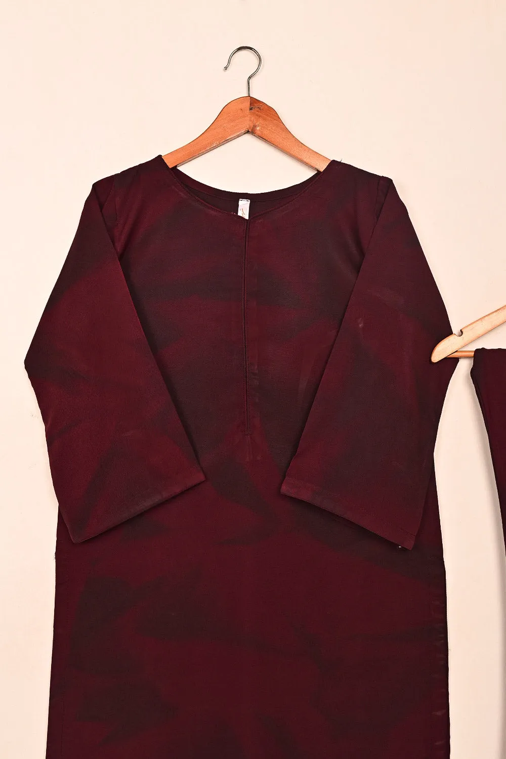 STP-206A-Maroon - 2Pc Ready to Wear Spray Contoured Co-Ord Set