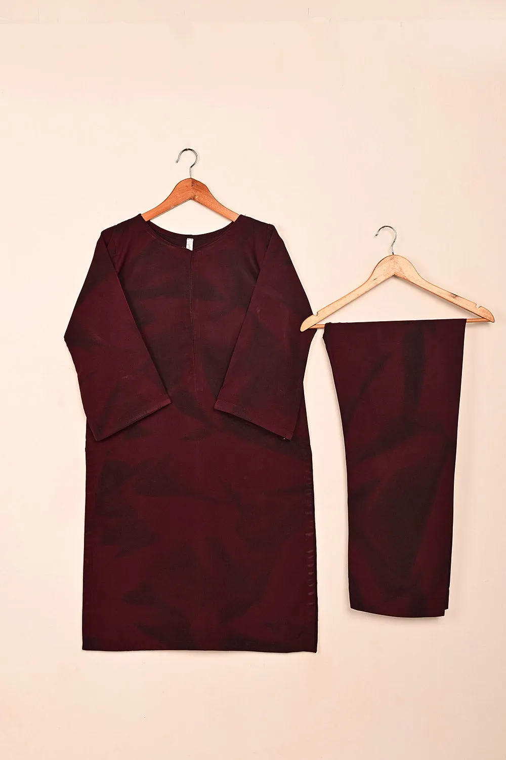 STP-206A-Maroon - 2Pc Ready to Wear Spray Contoured Co-Ord Set