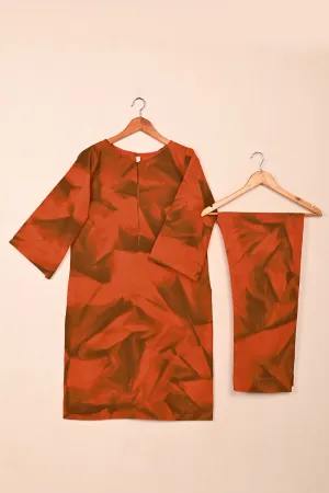 STP-206F-Orange - 2Pc Ready to Wear Spray Contoured Co-Ord Set