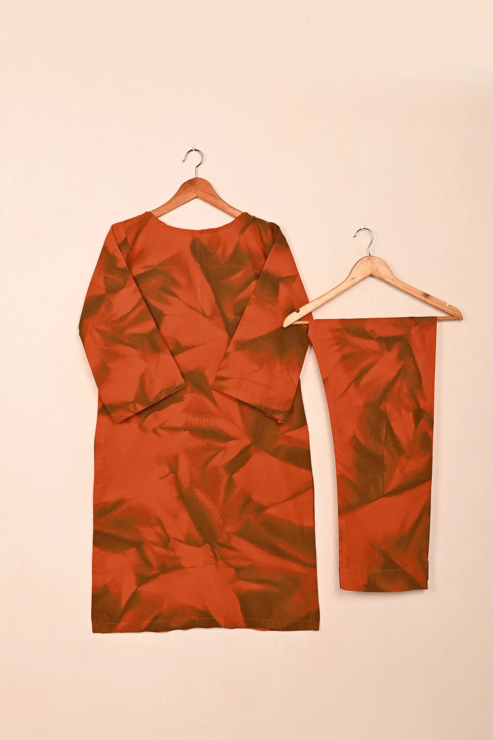 STP-206F-Orange - 2Pc Ready to Wear Spray Contoured Co-Ord Set