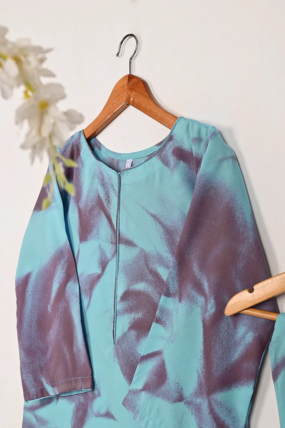 STP-206H-Sky Blue - 2Pc Ready to Wear Spray Contoured Co-Ord Set