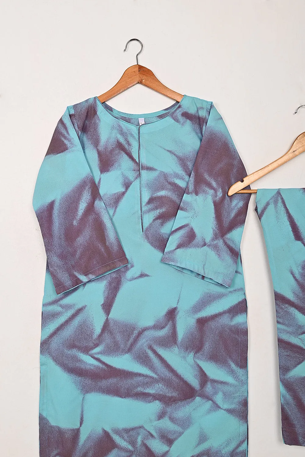 STP-206H-Sky Blue - 2Pc Ready to Wear Spray Contoured Co-Ord Set