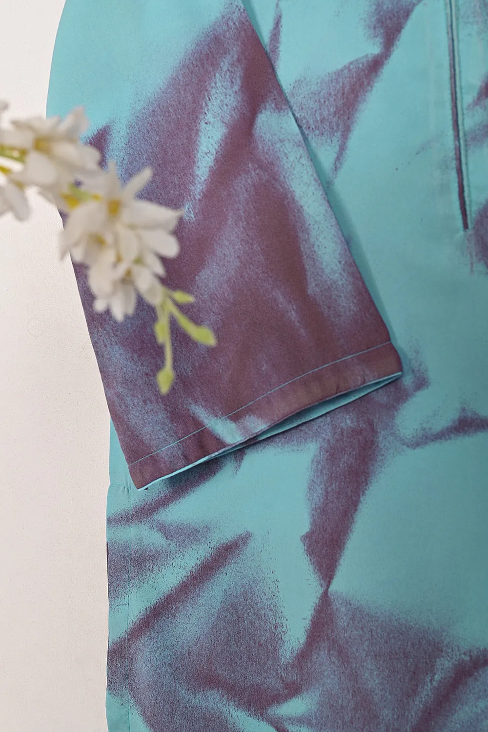 STP-206H-Sky Blue - 2Pc Ready to Wear Spray Contoured Co-Ord Set