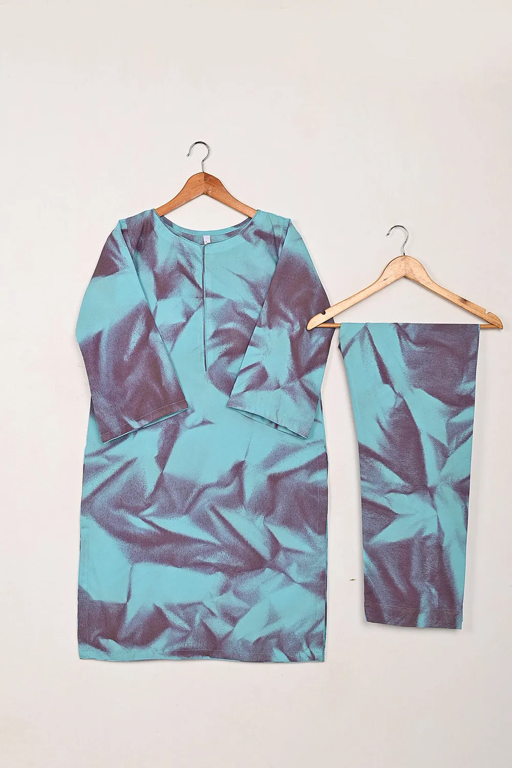 STP-206H-Sky Blue - 2Pc Ready to Wear Spray Contoured Co-Ord Set