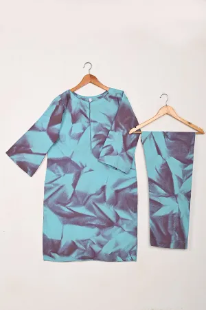 STP-206H-Sky Blue - 2Pc Ready to Wear Spray Contoured Co-Ord Set